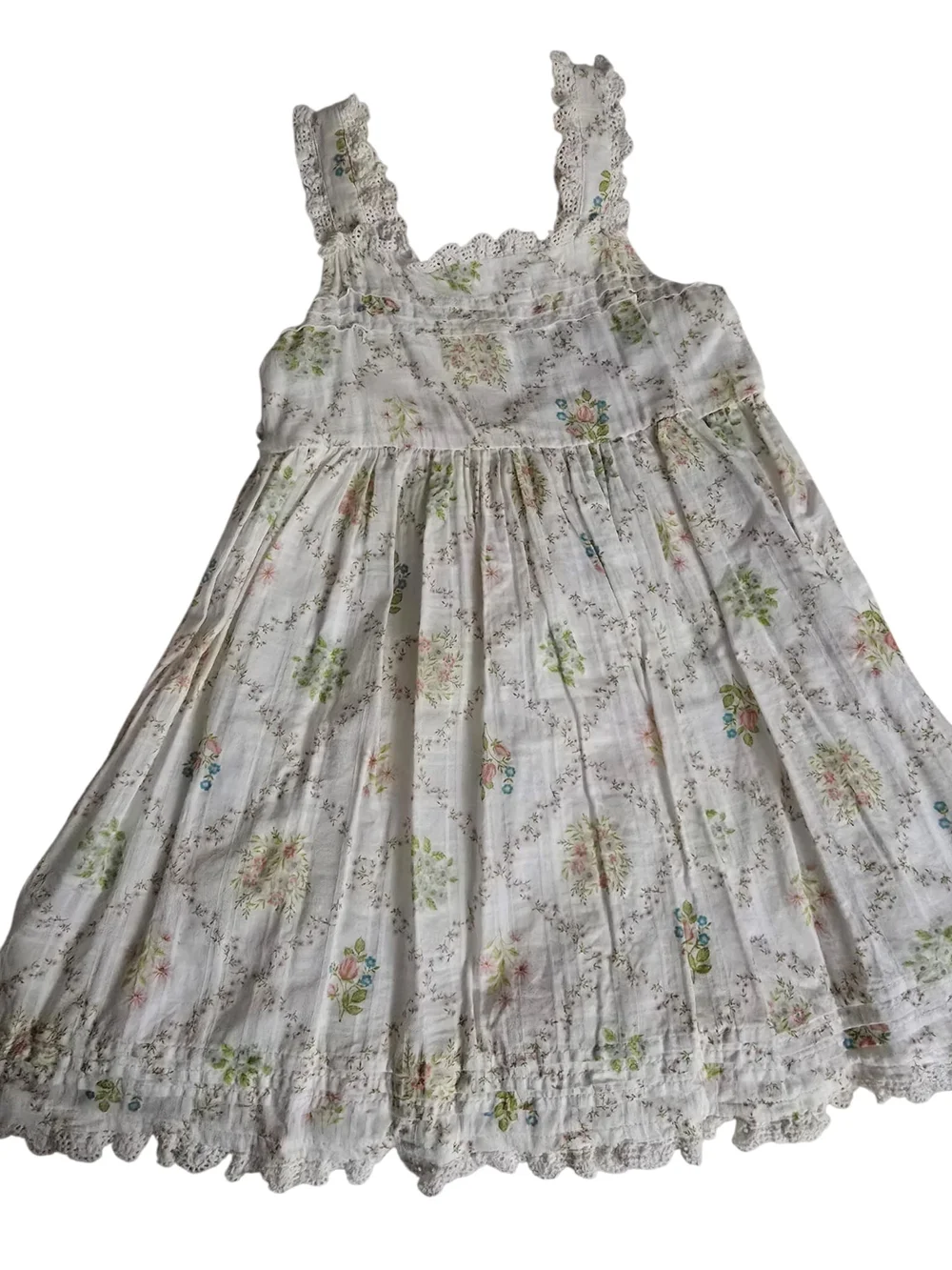 Haute Hippie White Floral Lace-Trim Girls' Sundress